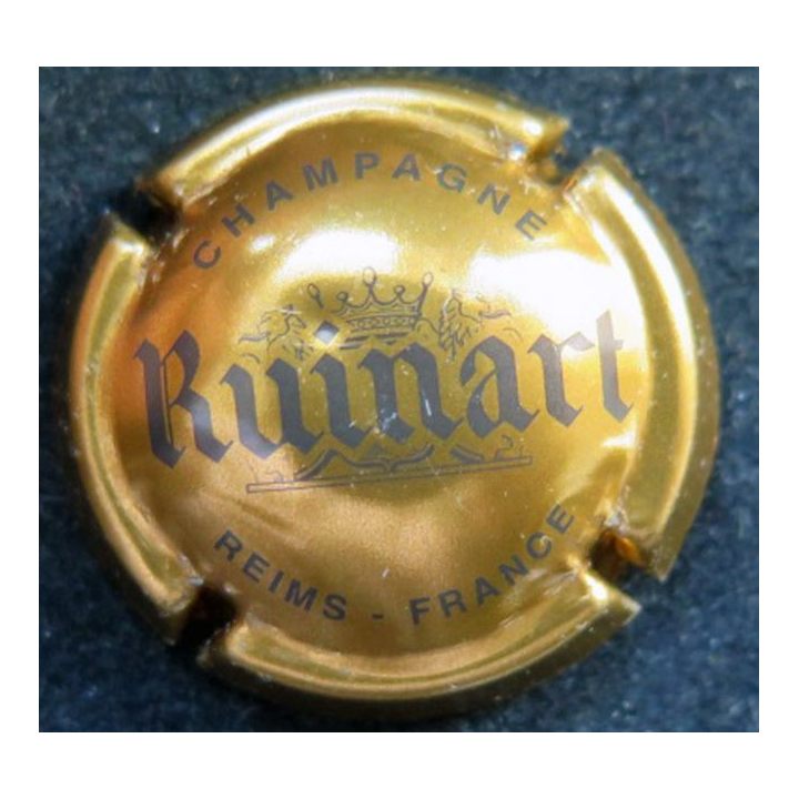 Capsule Muselet de champagne Ruinart n° 48 or et gris foncés 28 mm