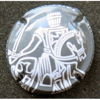 Muselet champagne Taittinger n° 119 brut, gris et blanc dessin épais
