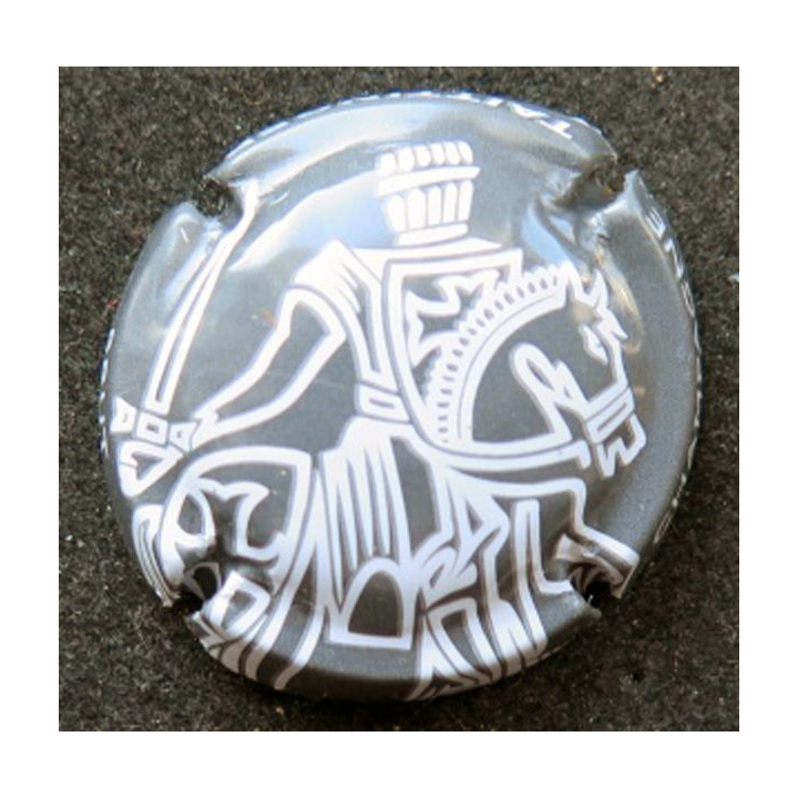 Muselet champagne Taittinger n° 119 brut, gris et blanc dessin épais