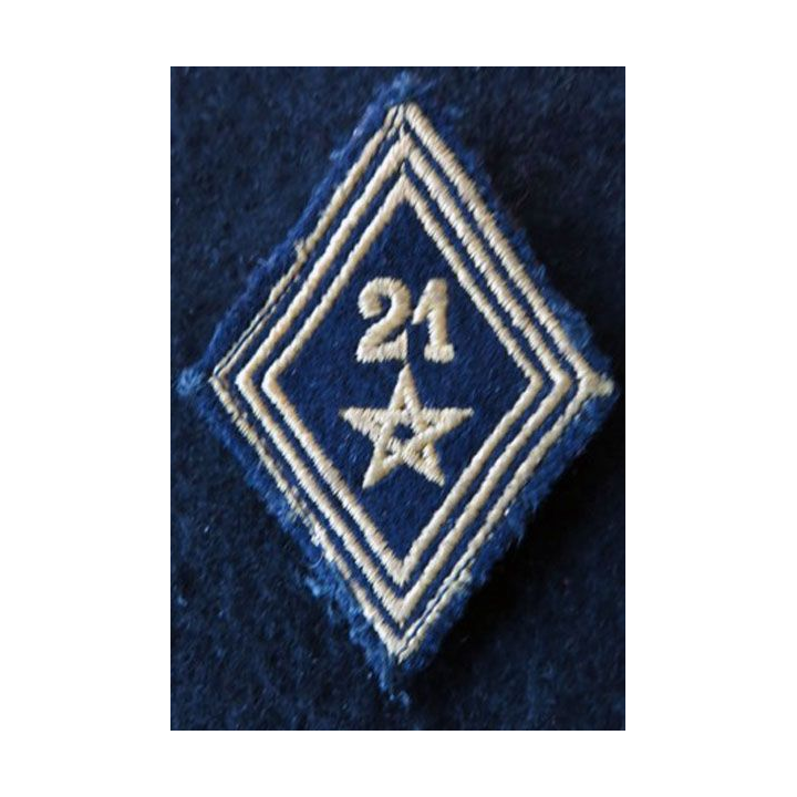 LOSANGE DE BRAS MODÈLE 45 :  modèle troupe 21° régiment de spahis marocain AFN 1958