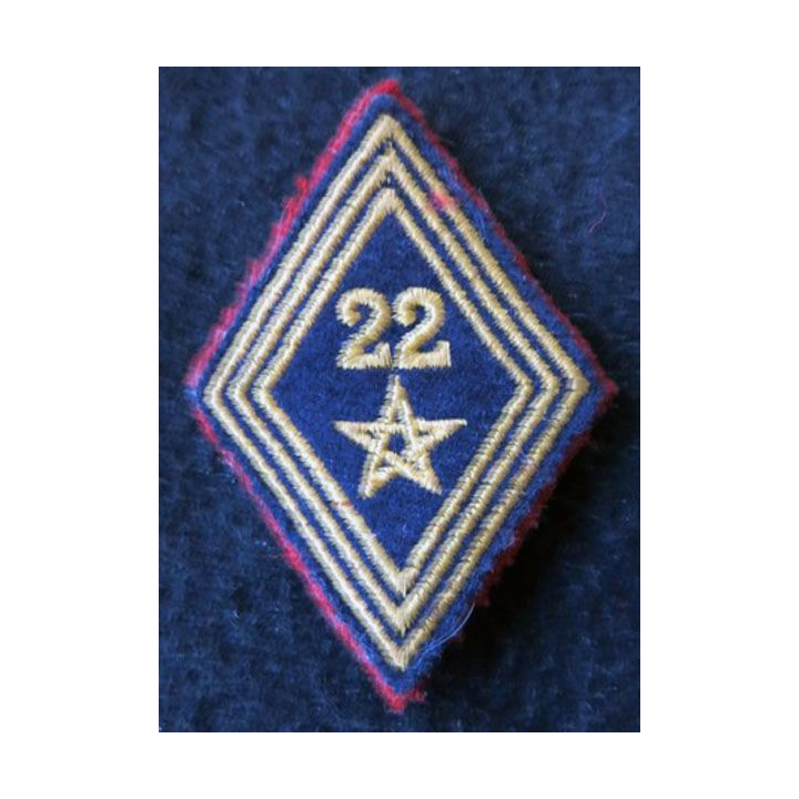 LOSANGE DE BRAS MODÈLE 45 :  modèle troupe 22° régiment de spahis marocain AFN 1958