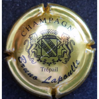 Capsule Muselet de bouteille de champagne Bruno Lapoulle or et noir