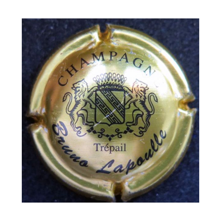 Capsule Muselet de bouteille de champagne Bruno Lapoulle or et noir