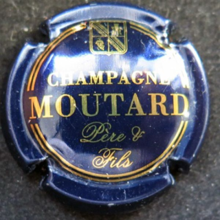 Capsule Muselet de bouteille de champagne Moutazrd bleu nuit et or