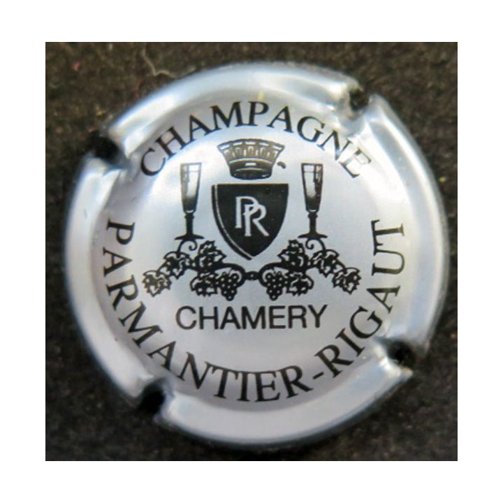 Capsule Muselet de champagne Parmantier Rigaut n° 8d gris et noir