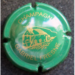 Capsule Muselet de bouteille de champagne Gabriel Fresne n° 2 vert et or