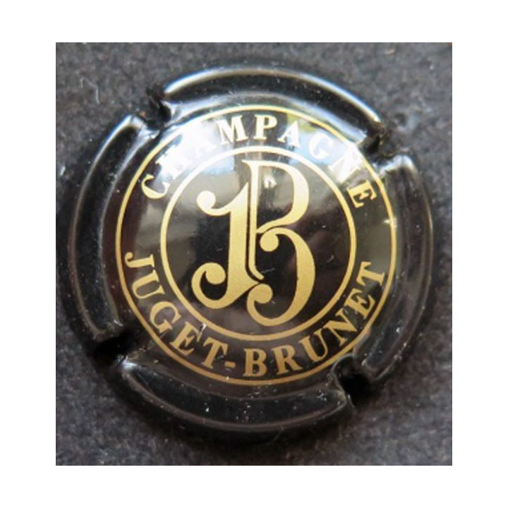 Capsule Muselet de champagne Juget-Brunet n° 6 noir avec trait d'union