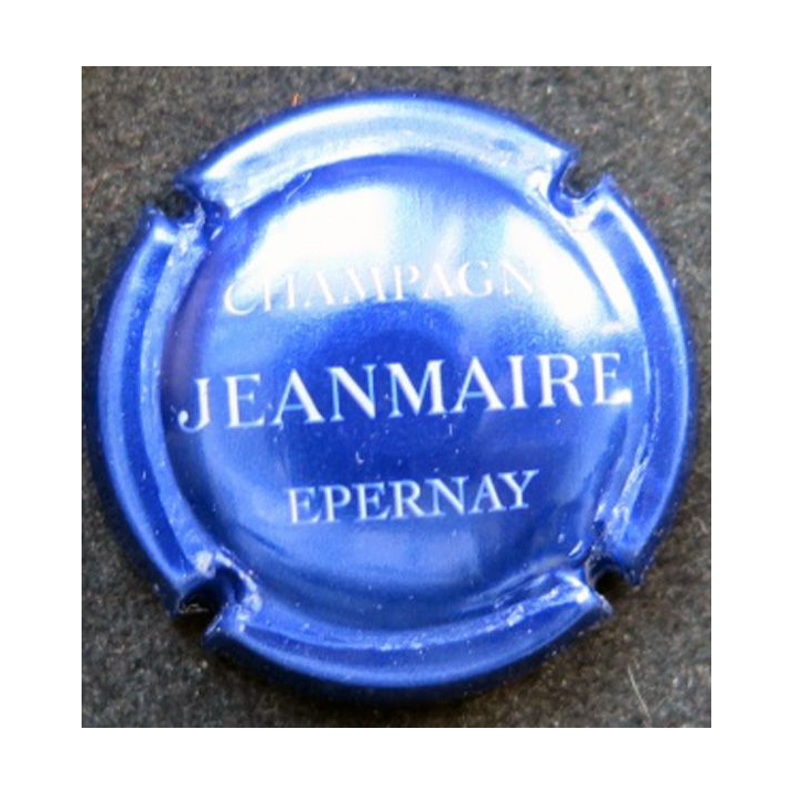 Capsule Muselet de champagne Jeanmaire n° 12 bleu métalisé et blanc