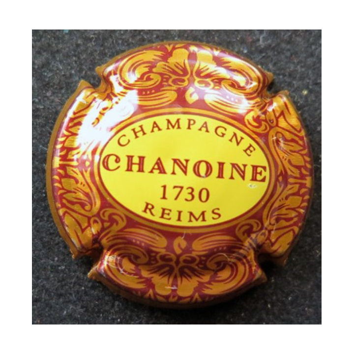 Capsule Muselet de bouteille de champagne Chanoine n° 4 lettres rouges