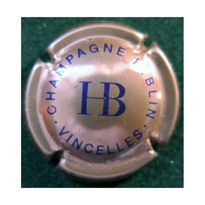 Capsule Muselet de bouteille de champagne H. Blin rosé et violet foncé