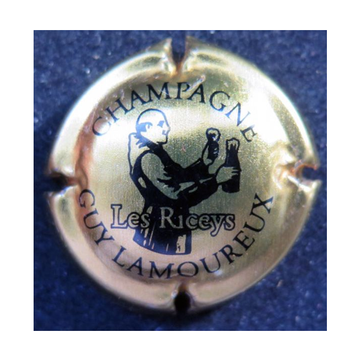 Capsule Muselet de bouteille de champagne Guy Lamoureux or et noir 
