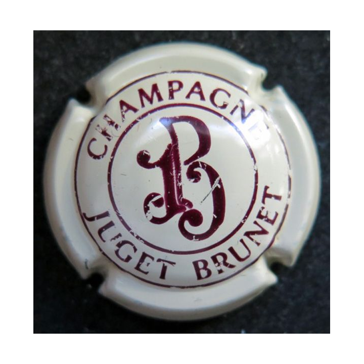 Capsule Muselet bouteille champagne Juget-Brunet n° 1 crème Bordeaux
