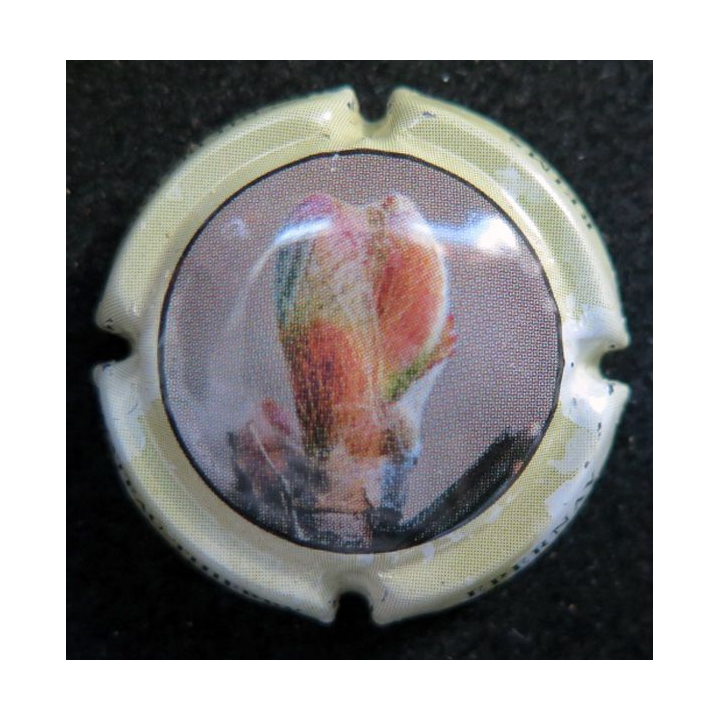 Capsule Muselet de champagne CO.GE.VI n° 14 contour vert Jaune pâle