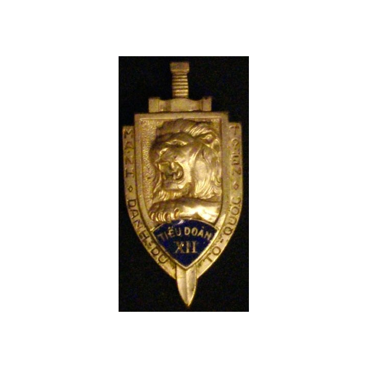 VIETNAM  : 12°TD TIEU DOAN XII BATAILLON D'INFANTERIE ÉMAIL