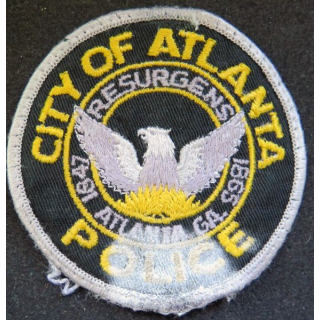 USA : US patch tissu Police City of Atlanta 8 cm diamètre tâché
