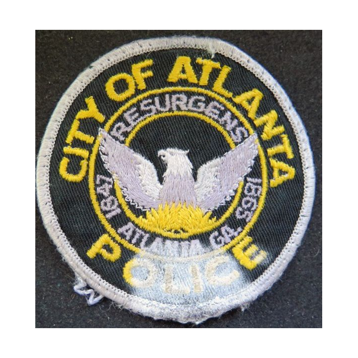 USA : US patch tissu Police City of Atlanta 8 cm diamètre tâché