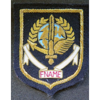 insigne tissu de la FNAME (anciens des missions extérieures) en canetille 7,5 x 9 cm scratch