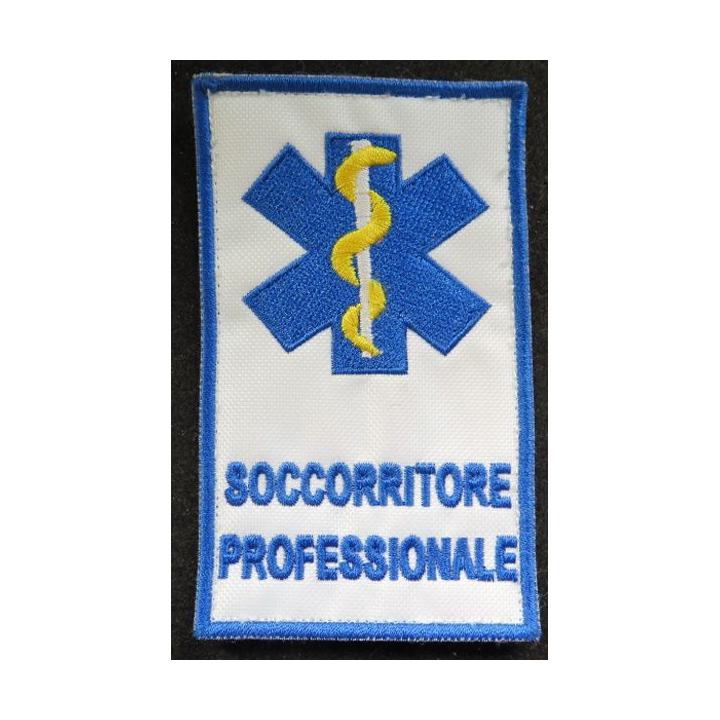 insigne tissu des ambulances italiennes soccorritore professionale  6 x 10 cm
