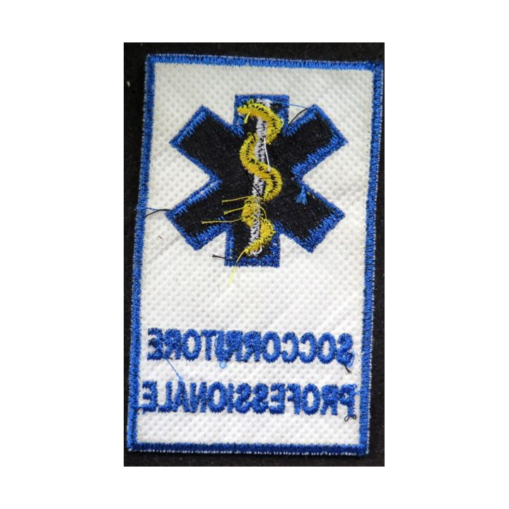 insigne tissu des ambulances italiennes soccorritore professionale  6 x 10 cm