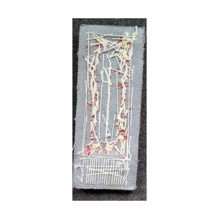 Patte de col d'officier allemand sur fond rouge en cannetille argent (Repro ?)
