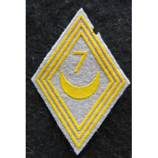 LOSANGE DE BRAS MODÈLE 45 : modèle troupe du 7° régiment de tirailleurs algériens AFN procédé GUILMAN.