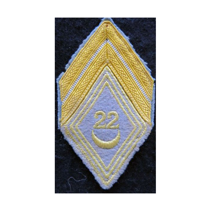 LOSANGE DE BRAS MODÈLE 45 : caporal du 22° régiment de tirailleurs algériens AFN 1957