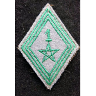 LOSANGE DE BRAS MODÈLE 45 : modèle troupe du 1° régiment de tirailleurs marocains (laminette)
