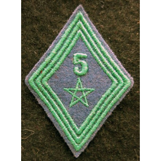 LOSANGE DE BRAS MODÈLE 45 : modèle troupe du 5° régiment de tirailleurs marocains 1947 INDO