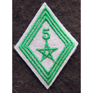 LOSANGE DE BRAS MODÈLE 45 : modèle troupe du 5° régiment de tirailleurs marocains 1955 AFN