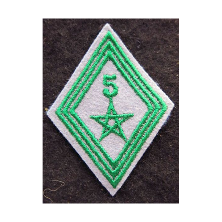 LOSANGE DE BRAS MODÈLE 45 : modèle troupe du 5° régiment de tirailleurs marocains 1955 AFN