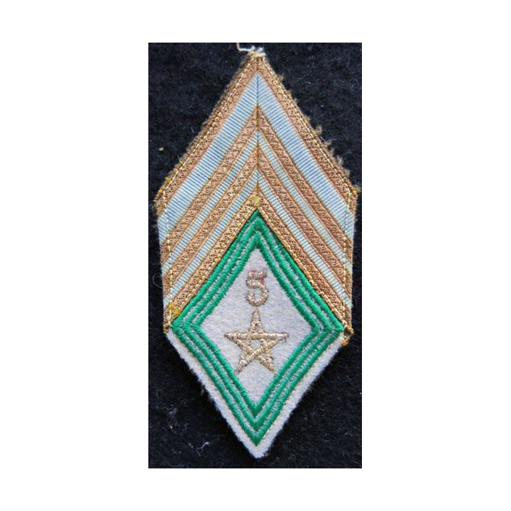 LOSANGE DE BRAS MODÈLE 45 : sergent major du 5° régiment de tirailleurs marocains 1955 AFN
