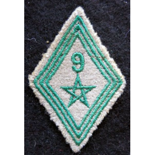LOSANGE DE BRAS MODÈLE 45 : modèle troupe du 9° régiment de tirailleurs marocains 1954