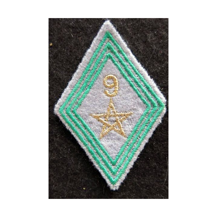 LOSANGE DE BRAS MODÈLE 45 : modèle cadres du 9° régiment de tirailleurs marocains 1954