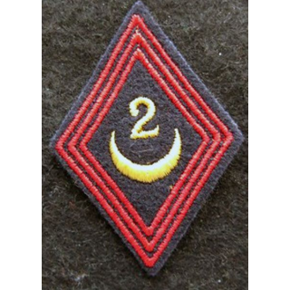 LOSANGE DE BRAS MODÈLE 45 : modèle sous officiers 2° régiment de Zouaves 1950 AFN