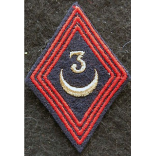 LOSANGE DE BRAS MODÈLE 45 : modèle sous officiers 3° régiment de Zouaves 1952 AFN laminette