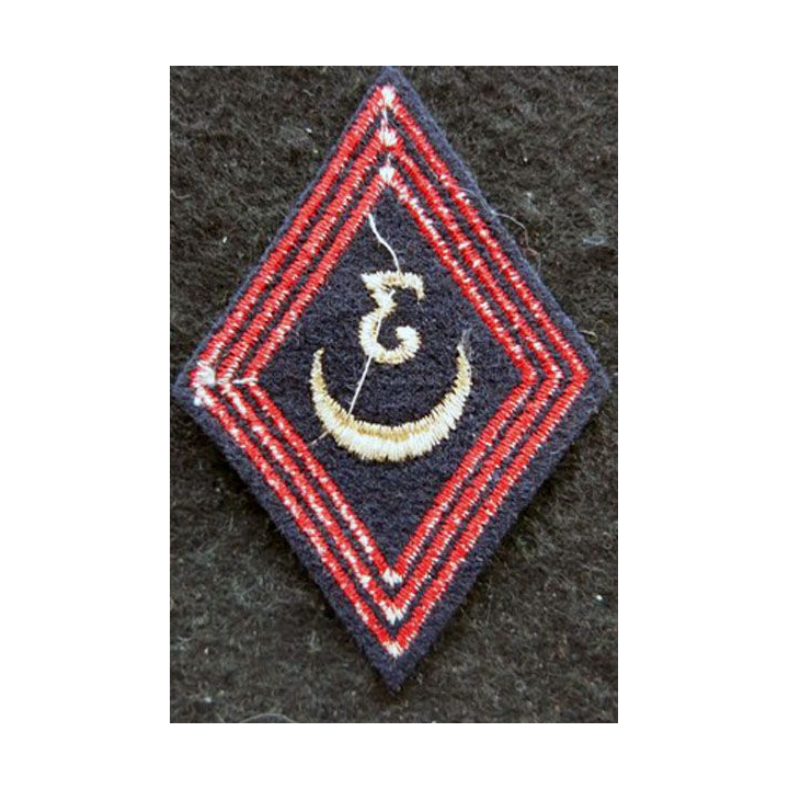 LOSANGE DE BRAS MODÈLE 45 : modèle sous officiers 3° régiment de Zouaves 1952 AFN laminette