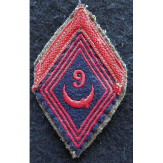 LOSANGE DE BRAS MODÈLE 45 : modèle 1° classe 9° régiment de Zouaves 1954 AFN