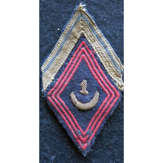 LOSANGE DE BRAS MODÈLE 45 : sergent engagé  1° régiment de Zouaves 1956 AFN cannetille