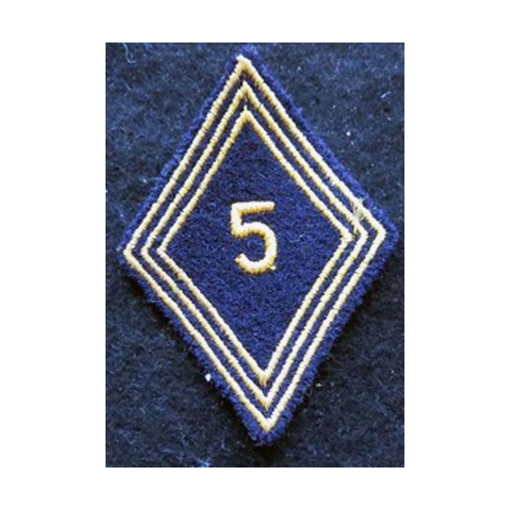 LOSANGE DE BRAS MODÈLE 45 : modèle troupe 5° régiment de chasseurs d'Afrique 1955 AFN