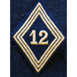LOSANGE DE BRAS MODÈLE 45 : modèle troupe 12° régiment de chasseurs d'Afrique 1955 AFN