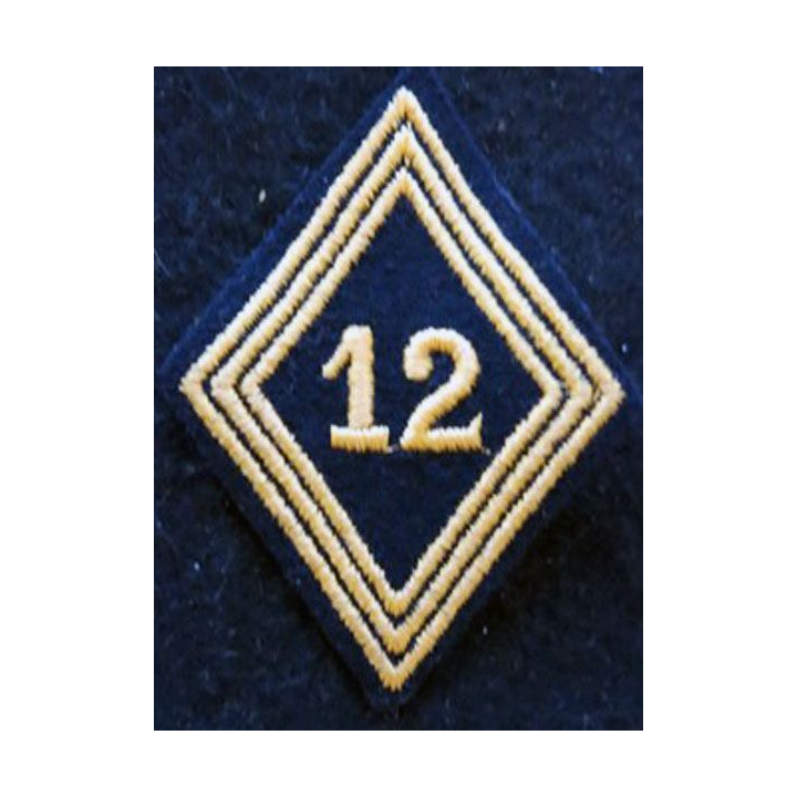 LOSANGE DE BRAS MODÈLE 45 : modèle troupe 12° régiment de chasseurs d'Afrique 1955 AFN