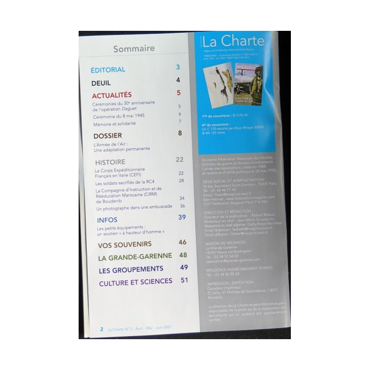LA CHARTE N°2 avril mai juin 2021 L'Armée de l'Air une adpatation permanente