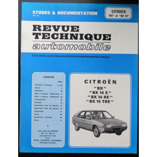 Revue technique automobile Citroën BX, BX 14 E, BX 14 RE, BX 14 TRE