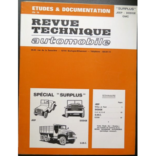 Revue technique automobile surplus Jeep Dodge GMC