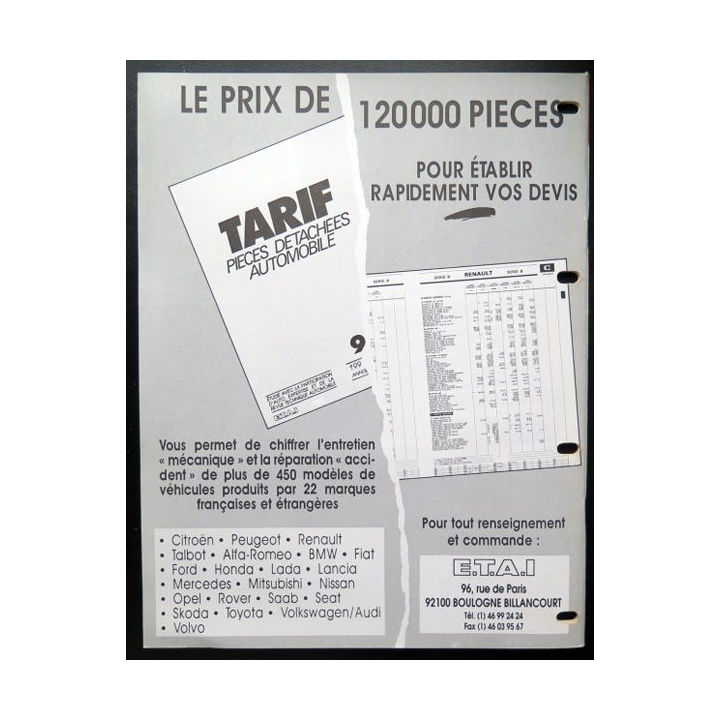 Revue technique automobile NISSAN barême de temps de main d'oeuvre