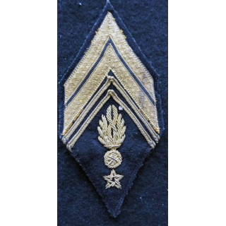 LOSANGE DE BRAS MODÈLE 45 : modèle de la 12° légion de gendarmerie et de Garde républicaine de 1946 à 1954  Maroc en cannetille