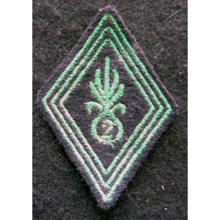 LOSANGE DE BRAS MODÈLE 45 : modèle troupe Légion Etrangère 2° régiment étranger d'infanterie (variante)