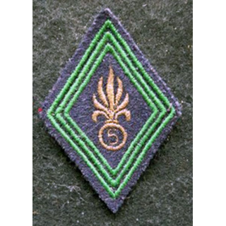 LOSANGE DE BRAS MODÈLE 45 : modèle cadre Légion Etrangère 5° régiment mixte du Pacifique (laminette)