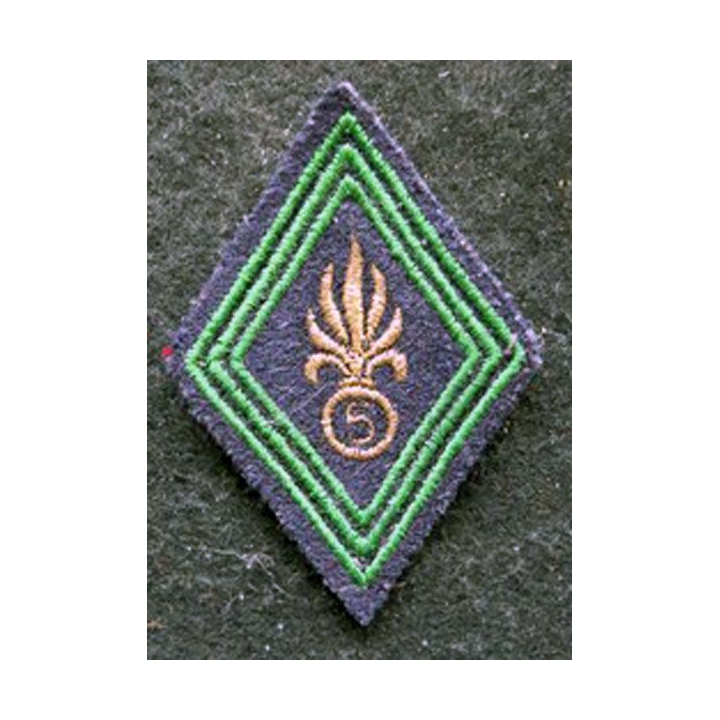 LOSANGE DE BRAS MODÈLE 45 : modèle cadre Légion Etrangère 5° régiment mixte du Pacifique (laminette)