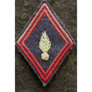 LOSANGE DE BRAS MODÈLE 45 : modèle officiers infanterie hors unité  en cannetille